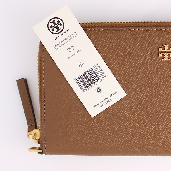 Tory Burch Large Emerson Tote & Continental Wristlet Wallet In Moose Brown - Picture 13 of 13